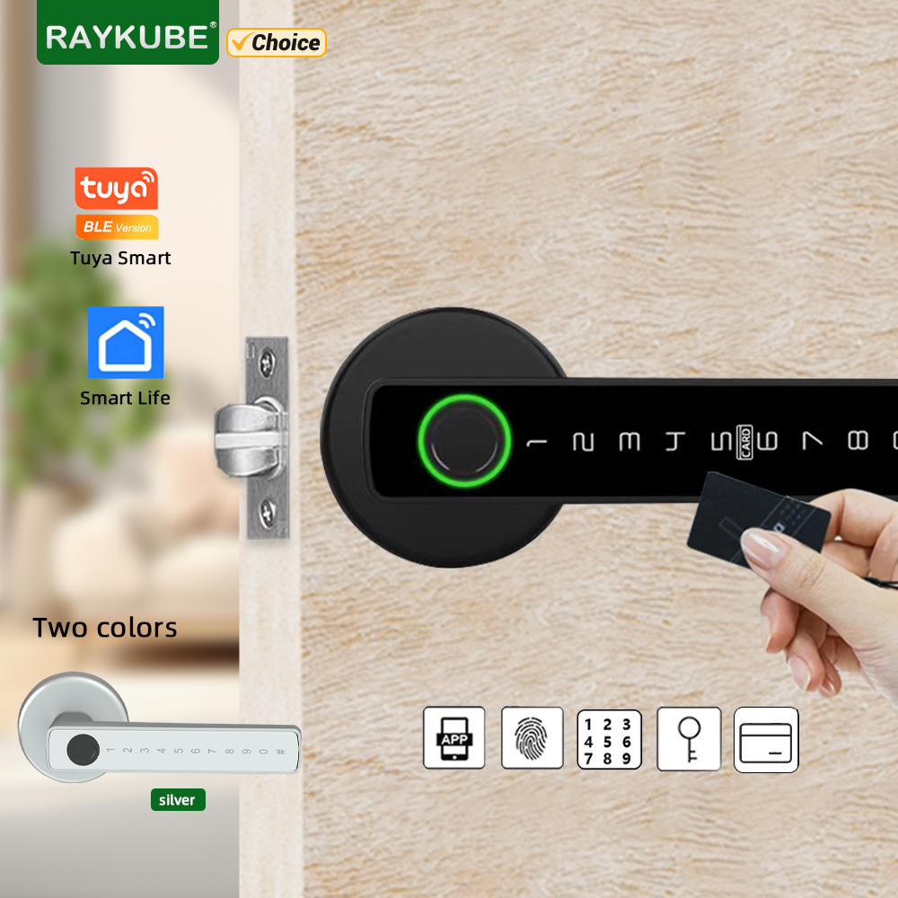 Smart Garden Gate Lock - RAYKUBE M5 Tuya BLE スマート指紋ドアロックデジタル電子ロックパスワード/キー/IC カード/Smartlife/Tuya
