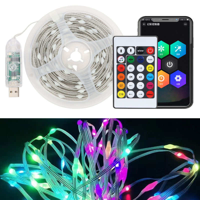 Smart Garden Led Lights - Bluetooth付きインテリジェントLEDクリスマスライト,10m,妖精,アプリケーション付きリモコン,寝室,庭,パーティー,車の装飾