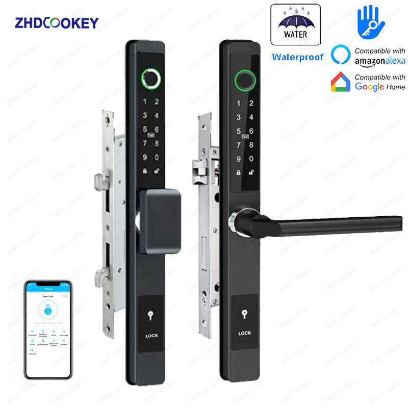 Smart Garden Gate Lock - ZHDCOOKEY 生体認証デジタルドアロック 防水 TTLock アプリ BLE