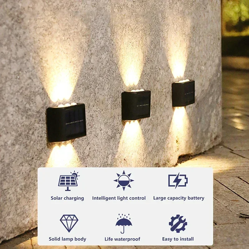 LEDソーラーライト 屋外防水 ソーラーウォールランプ 上下 - Smart Zen Garden のレビューと価格