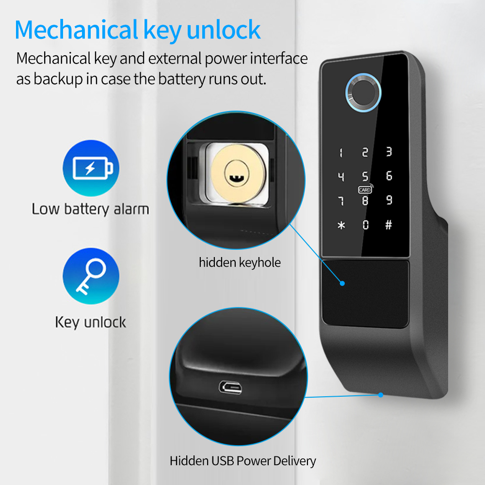 IP65 防水 TTLock 指紋スマートドアロック屋外ゲー - Smart Garden Gate Lock のレビューと価格