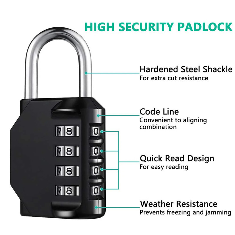 屋外用セキュリティコンビネーション南京錠、1個入り高耐久防水 - Smart Garden Gate Lock のレビューと価格