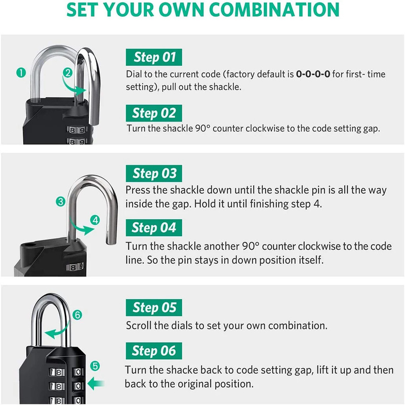 屋外用セキュリティコンビネーション南京錠、1個入り高耐久防水 - Smart Garden Gate Lock のレビューと価格