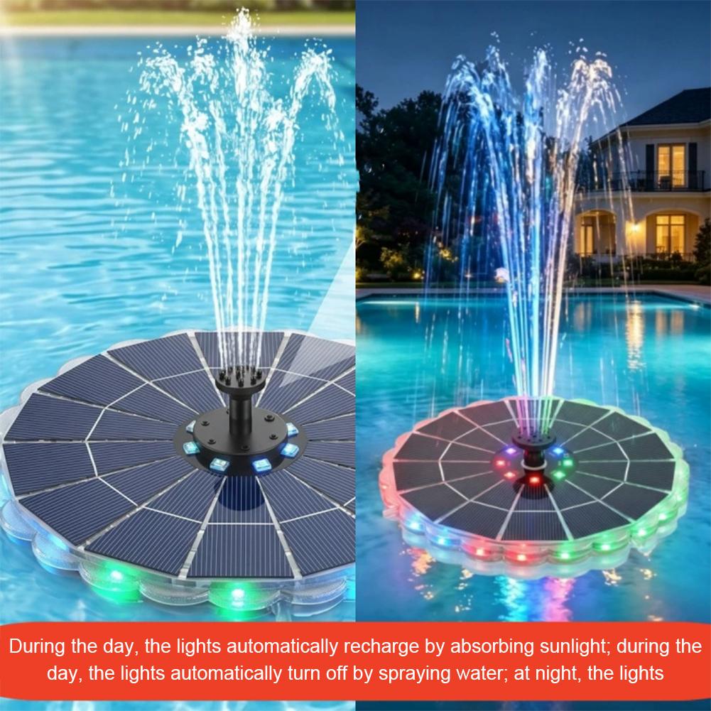 3.5W屋外ソーラー噴水ポンプキット、7つのノズル、7色ライ - Smart Zen Garden のレビューと価格