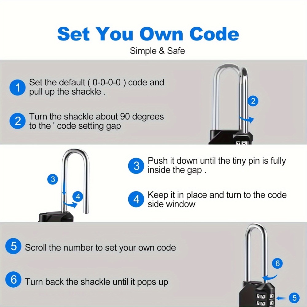 4桁ロングシャックルコンビネーション南京錠防水屋外パスワード - Smart Garden Gate Lock のレビューと価格