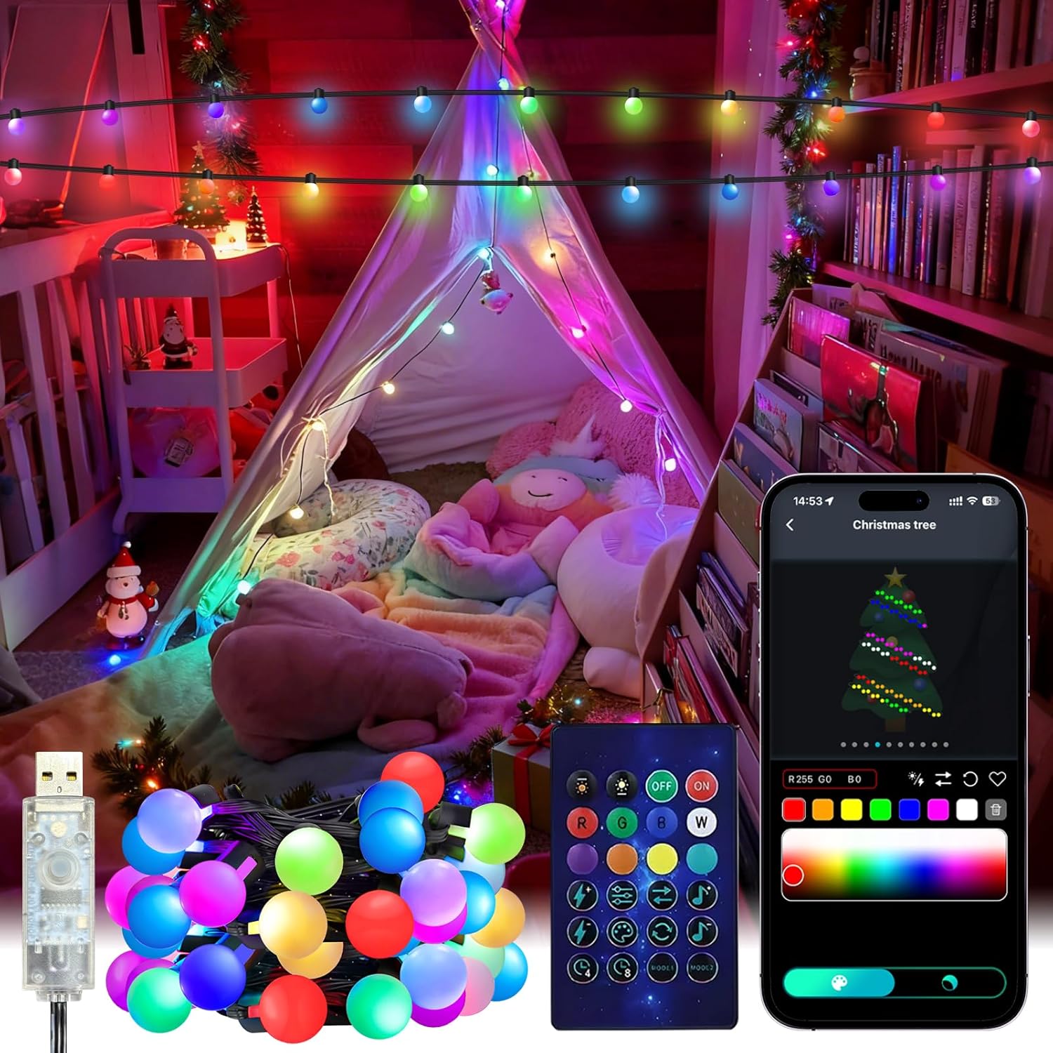 スマートグローブストリングライト 5/10M RGB カラー - Smart Garden Led Lights のレビューと価格