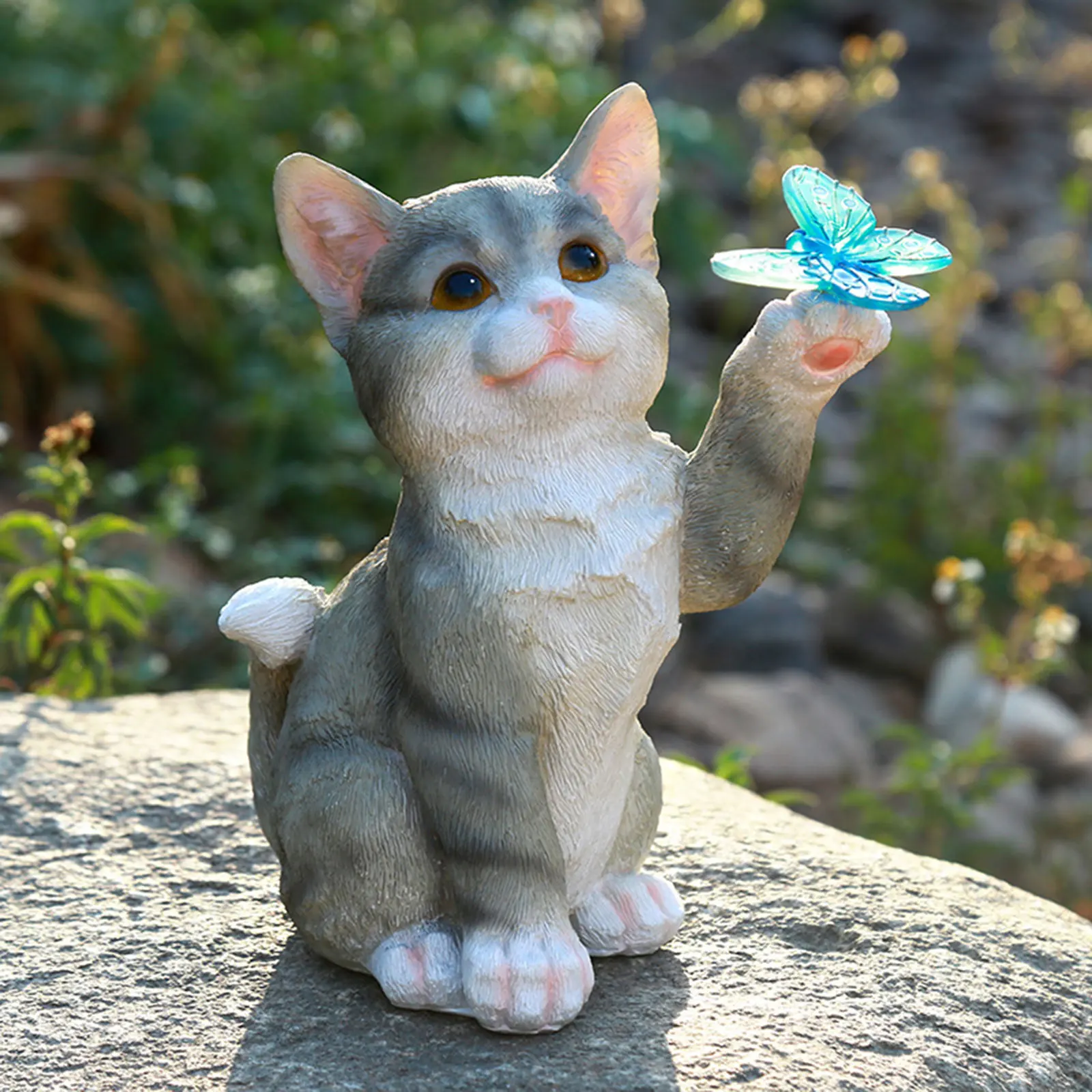 屋外猫彫刻置物ペンダントガーデン LED ソーラーライトかわ - Smart Zen Garden のレビューと価格